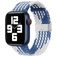 Mobigear Braided Nylon Apple Watch Strap Clamp closure - 49/46/45/44 mm - White / Blue