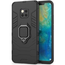 Mobigear Armor Ring Huawei Mate 20 Pro Hard Case Back cover Shockproof with Ring Holder - Black