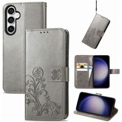 Mobigear Clover Samsung Galaxy S23 FE Cover a libro portafoglio - Grigio
