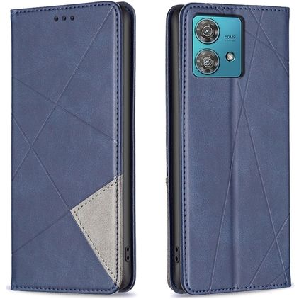 Mobigear Rhombus Slim Motorola Edge 40 Neo Funda tipo libro - Azul