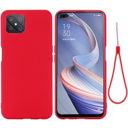 Mobigear Rubber Touch OPPO Reno 4 Z 5G Silicone Capa traseira - Vermelho