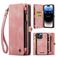 CaseMe 008 iPhone 15 Pro Cover Aftageligt 2-i-1-pungetui med Seddelrum - Lyserød