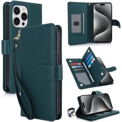 Mobigear Wallet iPhone 15 Pro Cover a libro portafoglio - Verde