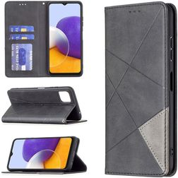 Mobigear Rhombus Slim Samsung Galaxy A22 5G Wallet case - Black