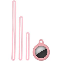 Mobigear Lanyard Apple AirTag Pouzdro Flexibilní Silikon - Pink