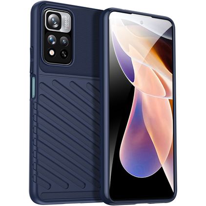Mobigear Groove Xiaomi Redmi Note 11T TPU flexível Capa traseira - Azul