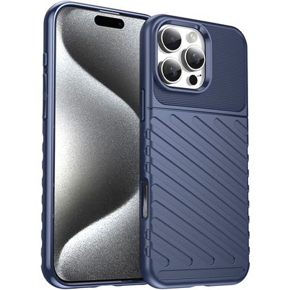 Mobigear Groove iPhone 16 Pro Max Flexibilní TPU Zadní kryt - Modrá