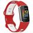 Mobigear Sport Dual Silicone Fitbit Charge 5 Cinturino Chiusura a perno - Bianco / Rosso