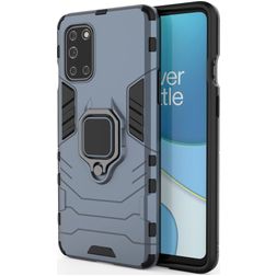 Mobigear Armor Ring OnePlus 8T Funda Plástico rígido Carcasa Antigolpes con anillo - Azul
