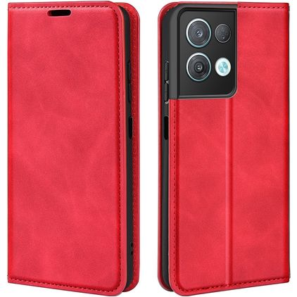 Mobigear Retro Slim OPPO Reno 8 Pro 5G Funda tipo libro Cartera - Rojo