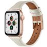 Mobigear Napoli Aito nahka Apple Watch Ranneke Solki - 42/41/40/38 mm - Valkoinen