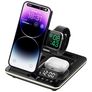 Mobigear AlarmDock QI Charging Station for Smartphone / AirPods & Apple Watch with Alarm Clock - Black