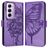 Mobigear Butterfly OPPO Reno 12 Pro Pungetui med Seddelrum - Lilla