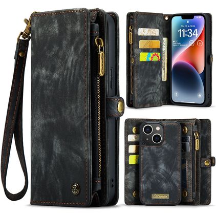 CaseMe 008 iPhone 15 Case Detachable 2-in-1 Wallet Case Wallet - Black