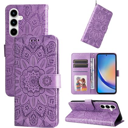 Mobigear Sunflower Samsung Galaxy A35 Funda tipo libro Cartera - Morado