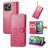 Mobigear Clover iPhone 15 Pro Max Funda tipo libro Cartera - Magenta