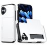 Mobigear Card iPhone 18 Funda Plástico rígido Carcasa Antigolpes con tarjetero - Blanco