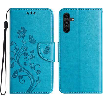 Mobigear Flowers Samsung Galaxy A36 Funda tipo libro Cartera - Azul