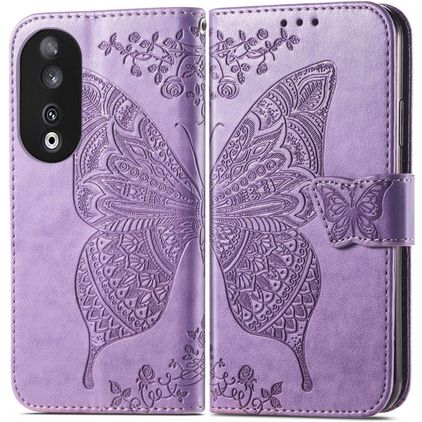 Mobigear Butterfly HONOR 90 Cover a libro portafoglio - Viola