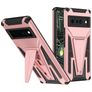 Mobigear Armor Stand Google Pixel 6 Pro Fodral Hårdplast Skal Stötsäkert med ställ - Roséguld