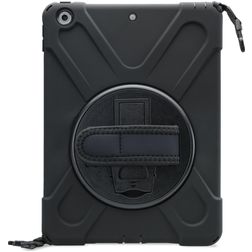 Xccess Survivor All-round iPad 7 (2019) Funda Plástico rígido / Silicona Carcasa + Correa bandolera + Soporte - Negro