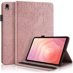 Mobigear Tree Samsung Galaxy Tab S11 Funda tipo libro + Portalápices - Oro rosa