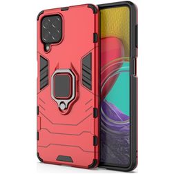 Mobigear Armor Ring Samsung Galaxy M53 Plástico rígido Capa traseira Antichoque com anel - Vermelho