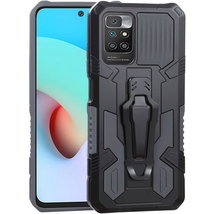 Mobigear Armor Stand Xiaomi Redmi 10 4G Hardcase Back cover Antiurto con supporto - Grigio