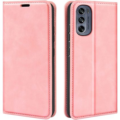 Mobigear Retro Slim Motorola Moto G62 Plånboksfodral med sedelfack - Rosa