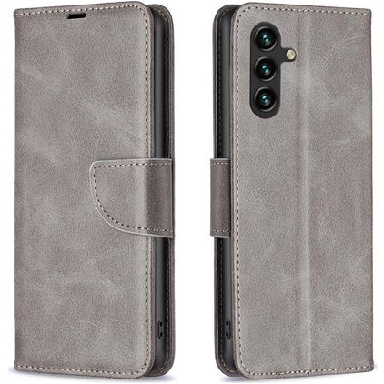 Mobigear Excellent Samsung Galaxy S25 FE Plånboksfodral med sedelfack - Grå