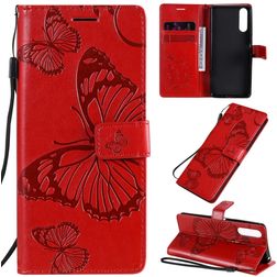 Mobigear Butterfly Sony Xperia 10 II Cover a libro portafoglio - Rosso