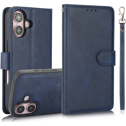 Mobigear Wallet iPhone 16 Case Detachable 2-in-1 Wallet Case Wallet - Blue