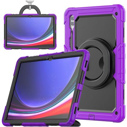 Mobigear RingGuard Samsung Galaxy Tab S10 Ultra Plastica rigida / Silicone Back cover + Portapenna + Tracolla + Supporto - Viola