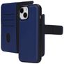 Mobiparts iPhone 15 MagSafe Case Genuine Leather Detachable 2-in-1 Wallet Case Wallet - Blue