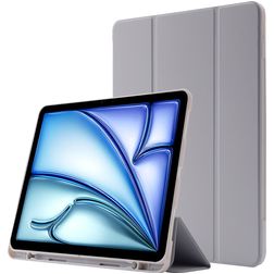 Mobigear Tri-Fold Gel iPad Air 11 tum (2025) TPU / Konstläder Plånboksfodral + Pennhållare - Grå