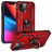 Mobigear Armor Ring iPhone 14 Plus Hårdt Bagsidecover Stødsikkert med ringholder - Rød