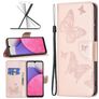 Mobigear Butterfly Samsung Galaxy A33 Lompakkokotelo + Setelitasku - Ruusukulta
