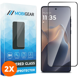 Mobigear Premium Motorola Edge 60 Fusion Vidro temperado Película de ecrã - Compatível com capas - Preto (Pack de 2)
