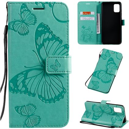 Mobigear Butterfly Samsung Galaxy A51 Funda tipo libro Cartera - Turquesa