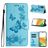 Mobigear Butterfly Samsung Galaxy A35 Plånboksfodral med sedelfack - Blå