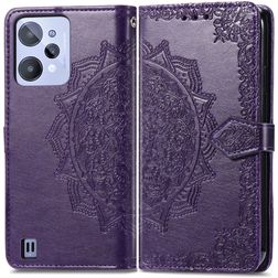 Mobigear Mandala Realme C31 Pungetui med Seddelrum - Lilla
