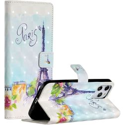 Mobigear Design iPhone 12 Pro Max Lompakkokotelo + Setelitasku - Eiffel Tower