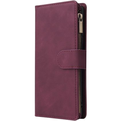 Mobigear Zipper Samsung Galaxy S10 Lite Pungetui med Seddelrum - Rød
