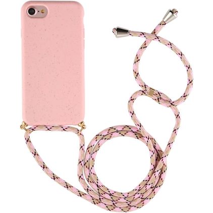 Mobigear Lanyard iPhone SE (2020) TPU flexível Capa com cordão - Rosa