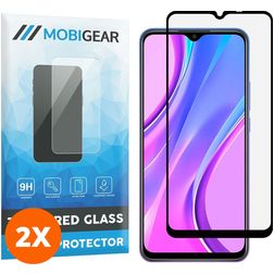 Mobigear Premium Xiaomi Redmi 9 Cristal templado Protector de pantalla - Compatible con fundas - Negro (pack de 2)