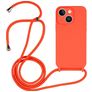 Mobigear Lanyard iPhone 14 Silikoni Suojakuori kaulanauhalla - Oranssi