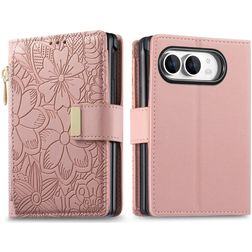 Mobigear Flowers iPhone Duo Capa livro Carteira - Rosa
