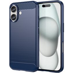 Mobigear Brushed Slim iPhone 16 Plus Flexible TPU Back cover - Blue