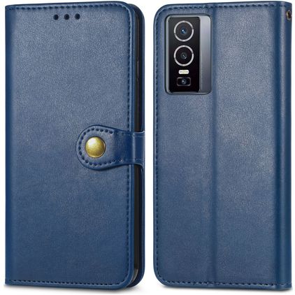Mobigear Snap Button Vivo Y76 Wallet case - Blue
