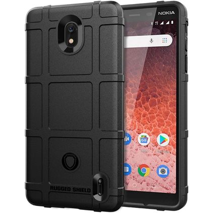 Mobigear Rugged Shield Nokia 1 Plus Flexible TPU Back cover Shockproof - Black